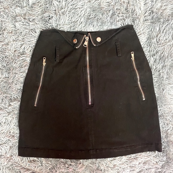 High Waisted Black Zipper Maxi Skirt - Picture 1 of 2